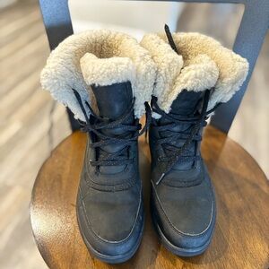 Sorel Black and Cream Women's Boots